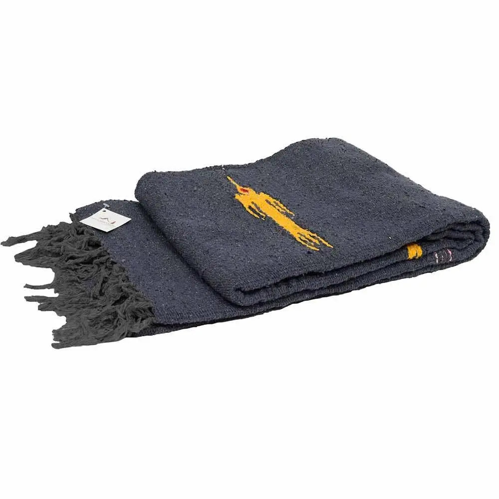 Charcoal Thunderbird Baja Blanket: Black West Path