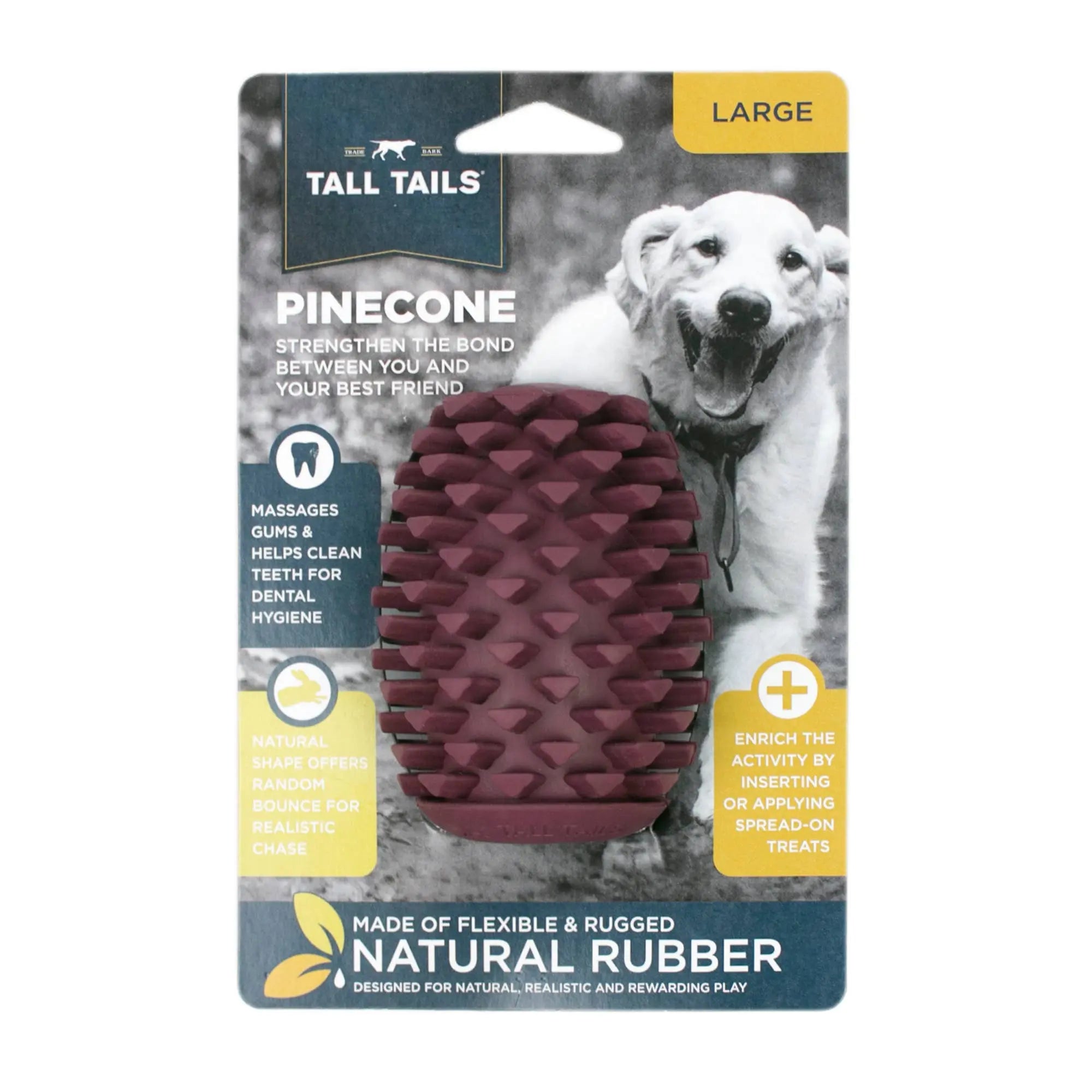 Natural Rubber Pinecone Toy Tall Tails