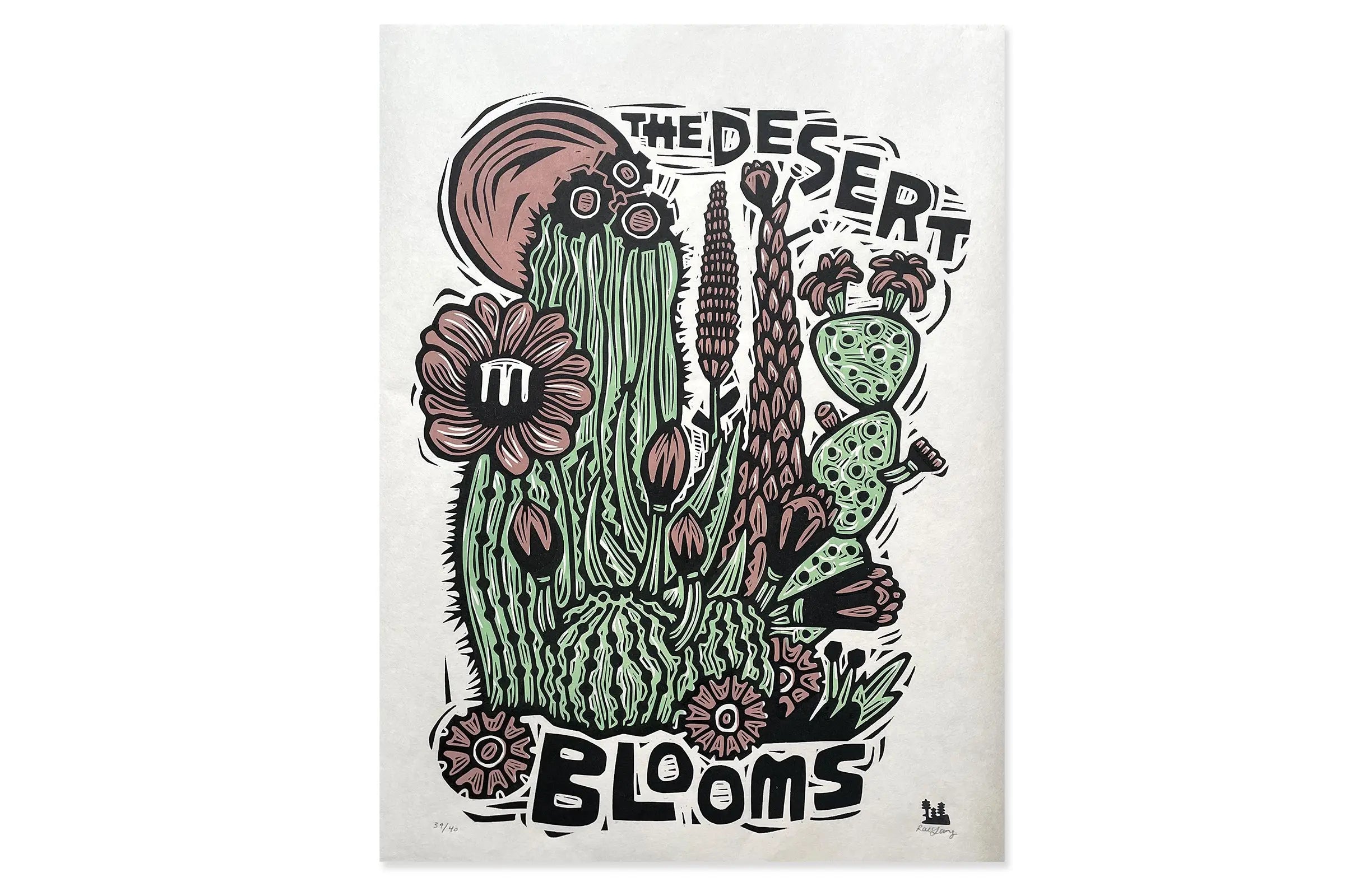 Desert Bloom Woodblock Print Woosah Outfitters