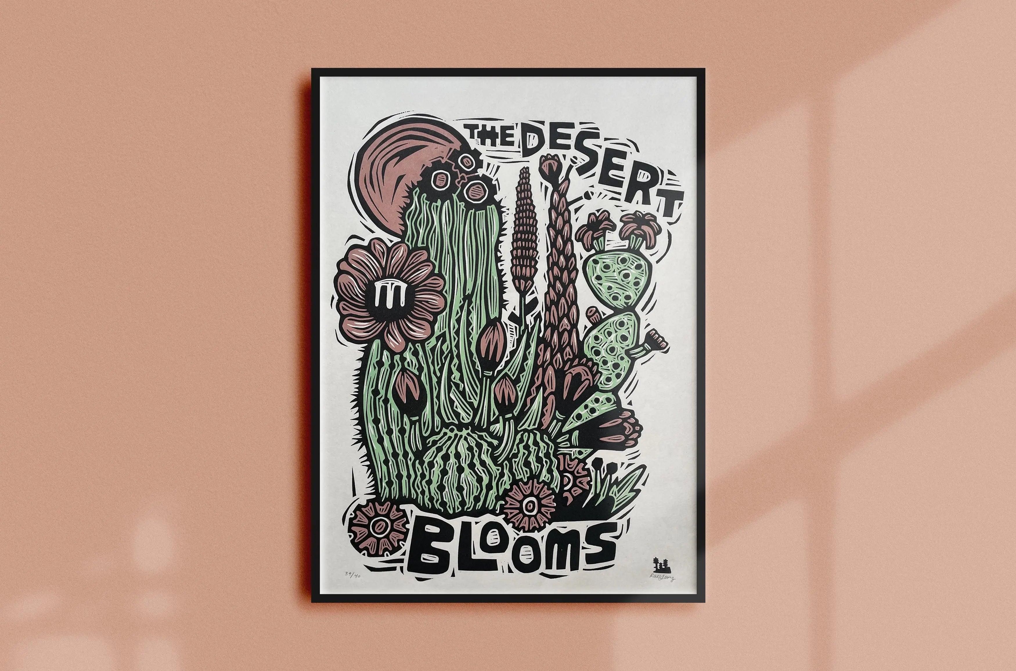 Desert Bloom Woodblock Print Woosah Outfitters