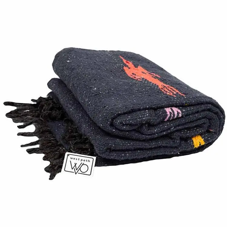 Charcoal Thunderbird Baja Blanket: Black West Path