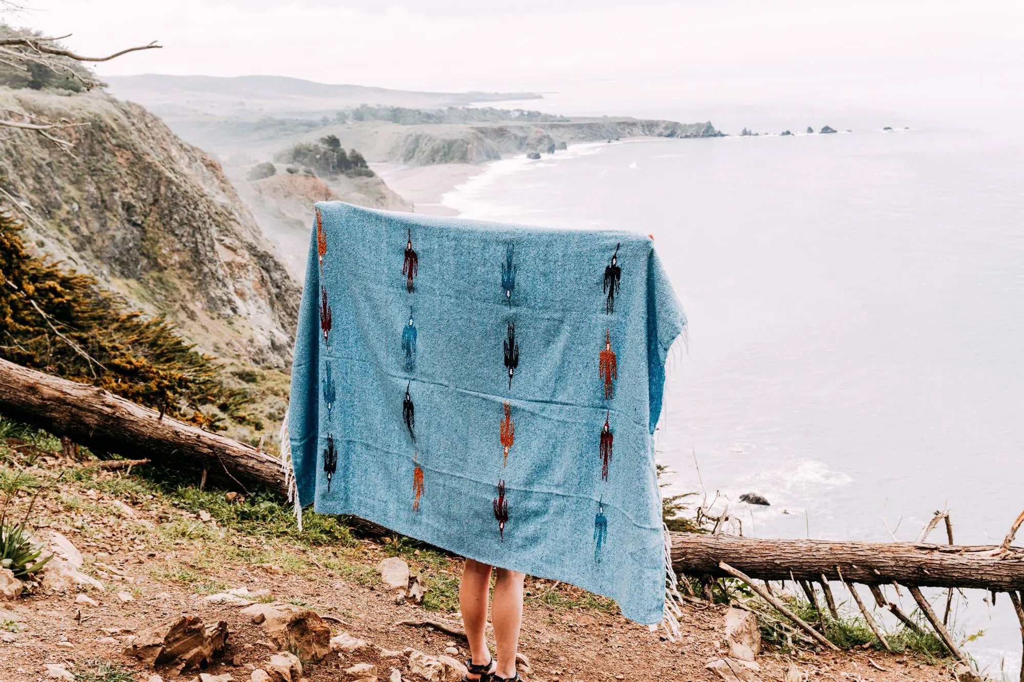 Sky Blue Baja Thunderbird Blanket West Path