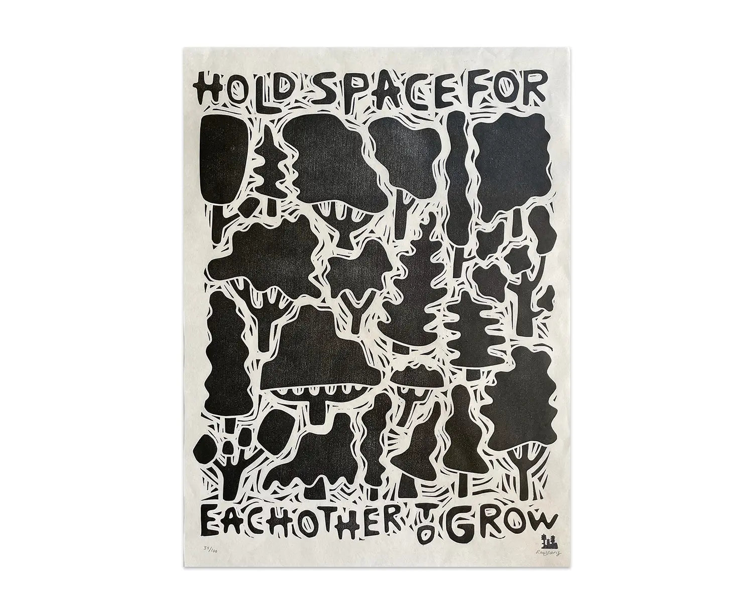 Hold Space Woodblock Print Woosah Outfitters