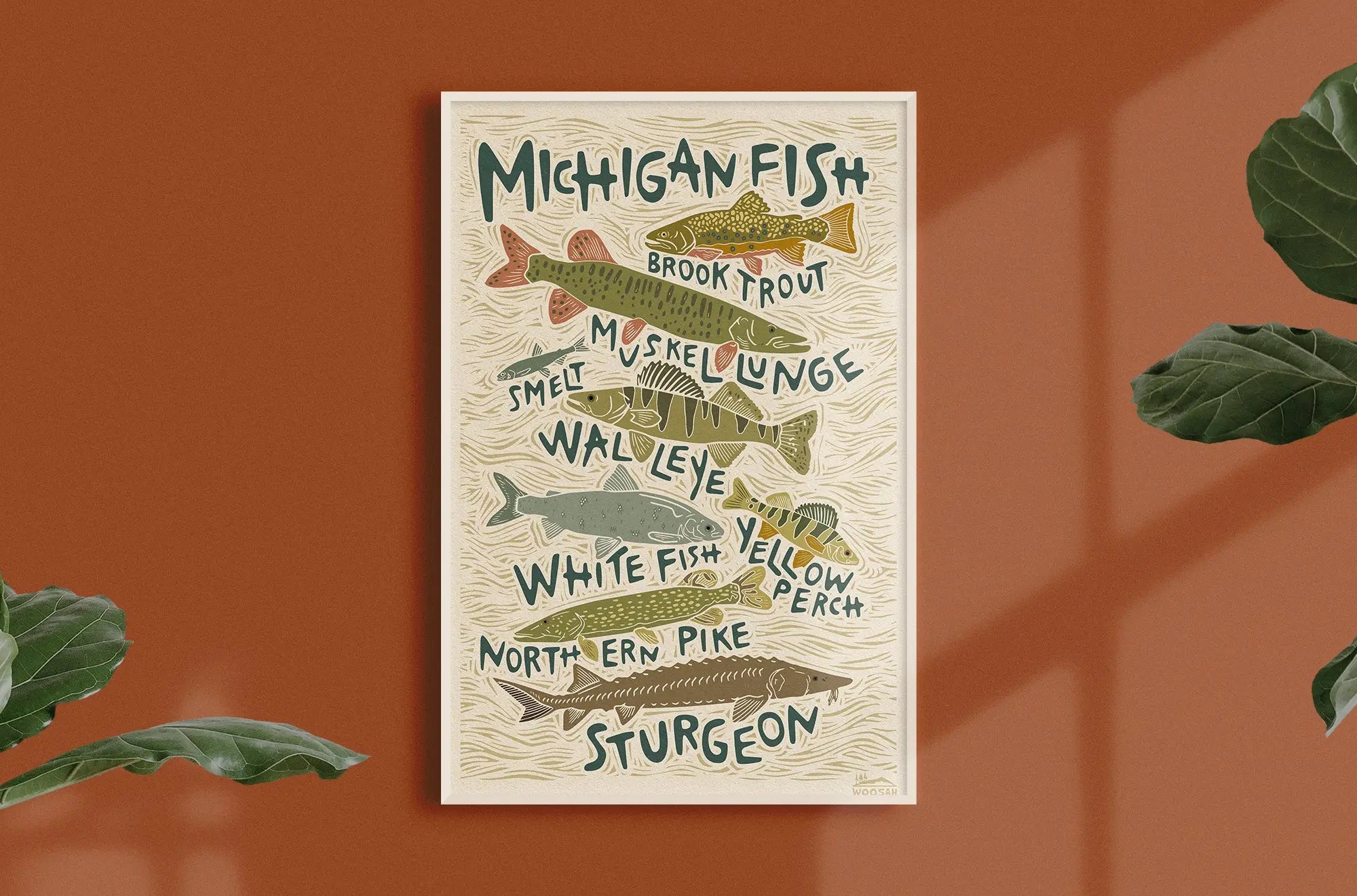 Michigan Fish Print Woosah Outfitters