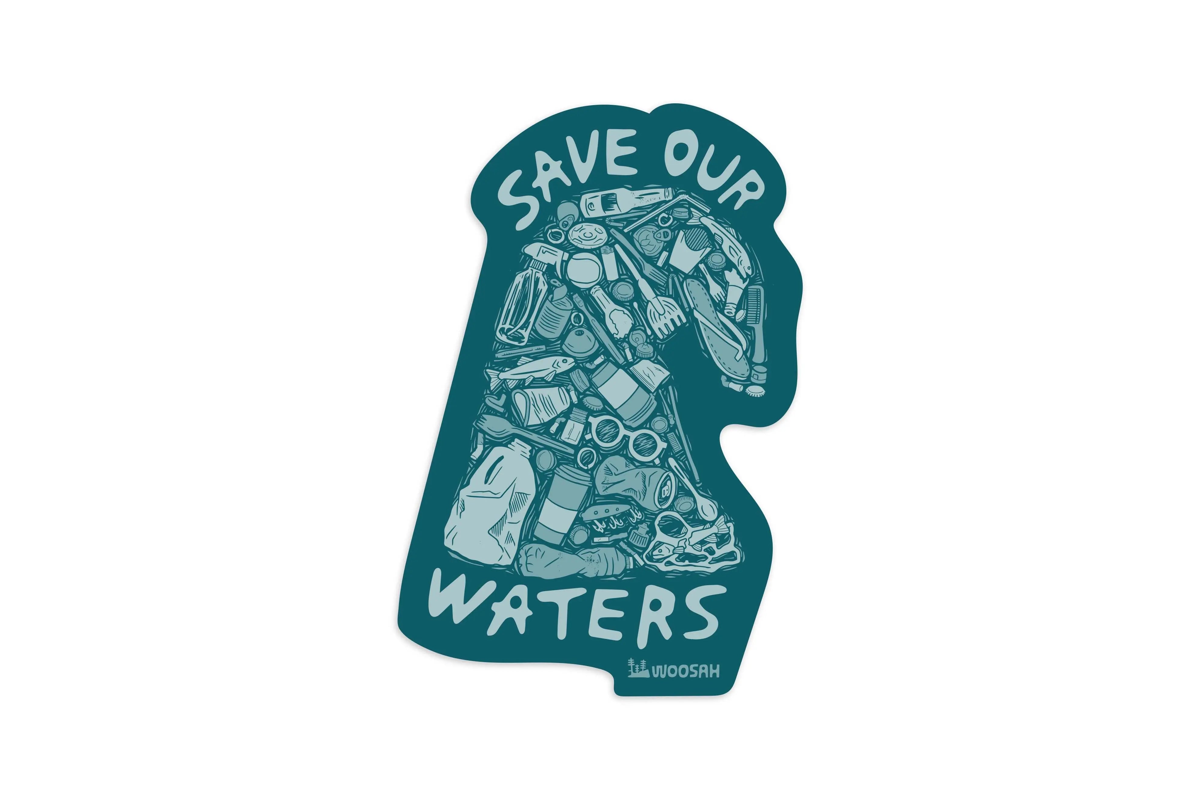 Save Our Waters Sticker Woosah Outfitters