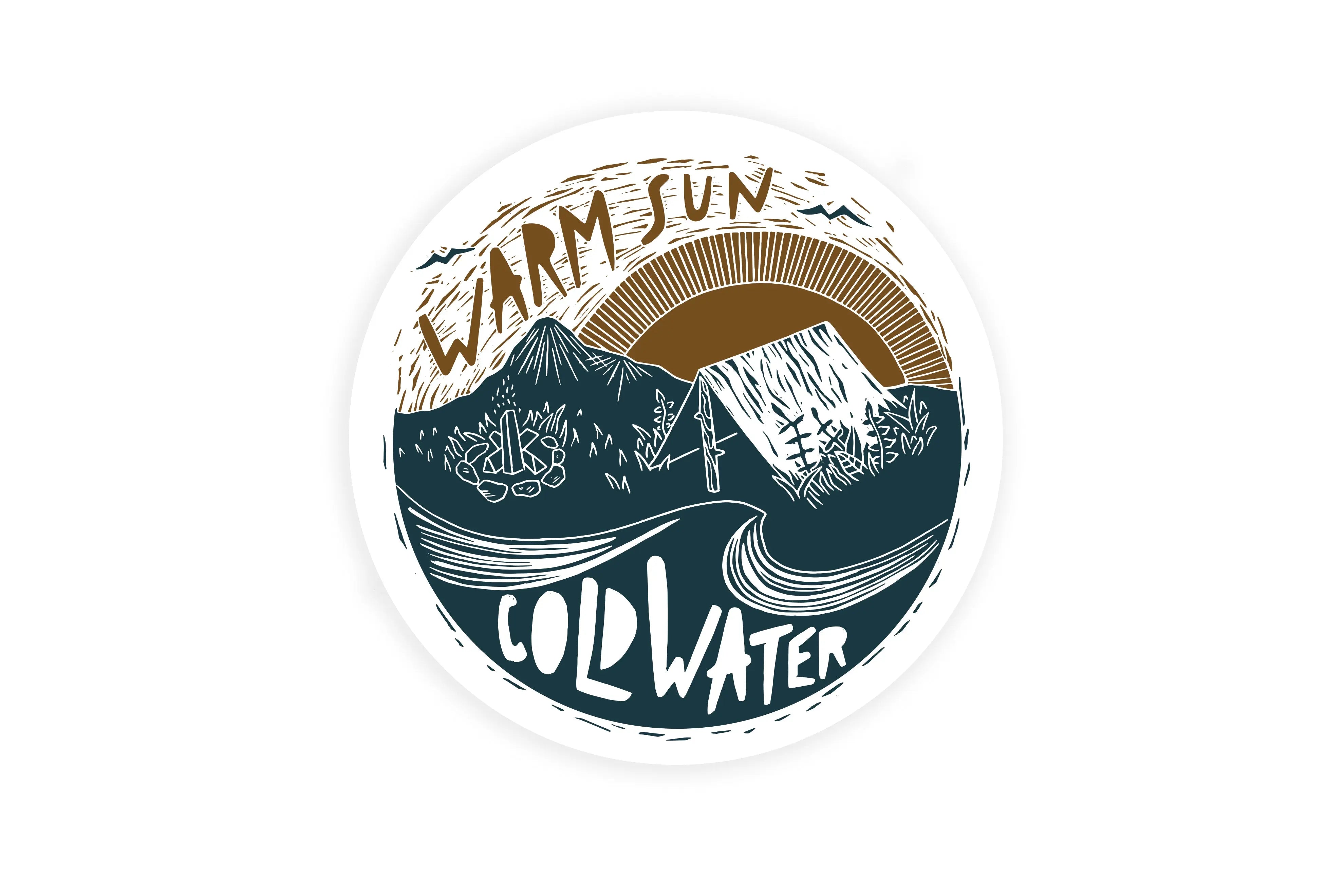 Warm Sun Cold Water Sticker Woosah Outfitters